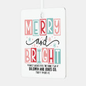 明るいメリートレンディーヴィンテージカスタムクリスマス メタルオーナメント (正面左)
