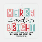 明るいメリートレンディーヴィンテージカスタムクリスマス メタルオーナメント (裏面)