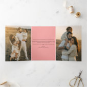 明るいメリートレンディーヴィンテージレトロ家族の写真 三つ折りクリスマスカード (内部)