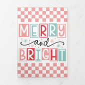 明るいメリートレンディーヴィンテージレトロ家族の写真 三つ折りクリスマスカード (カバー)