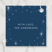 明るいメリーネイビー・ブルーのクリスマス フェイバータグ (裏面)