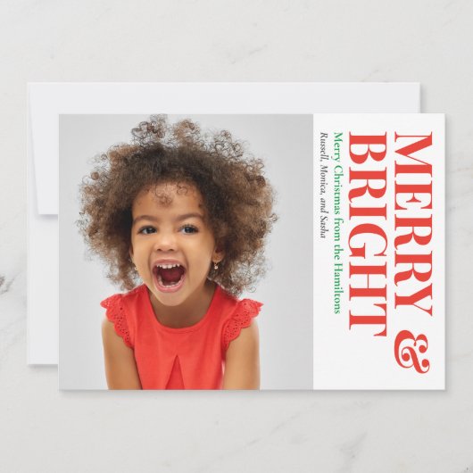 明るいメリーハッピーホリデーの写真 シーズンカード (正面)