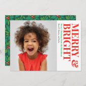 明るいメリーハッピーホリデーの写真 シーズンカード (正面/裏面)