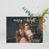 明るいメリーハースモダントレンディークリスマスフォト シーズンカード (スタンド正面)