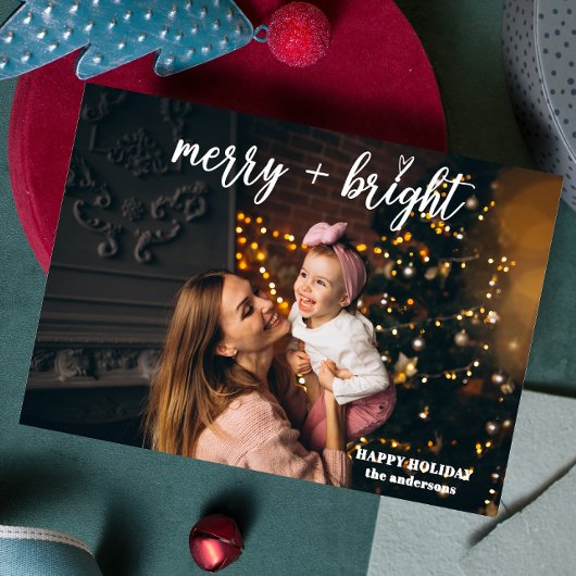 明るいメリーハースモダントレンディークリスマスフォト シーズンカード