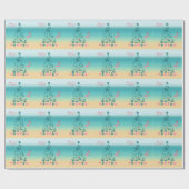 明るいメリービーチクリスマス ラッピングペーパー (フラット)