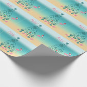 明るいメリービーチクリスマス ラッピングペーパー (角)