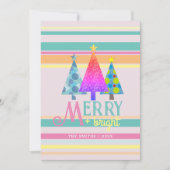 明るいメリーピンクのクリスマス・ホリデー・カード シーズンカード (正面)