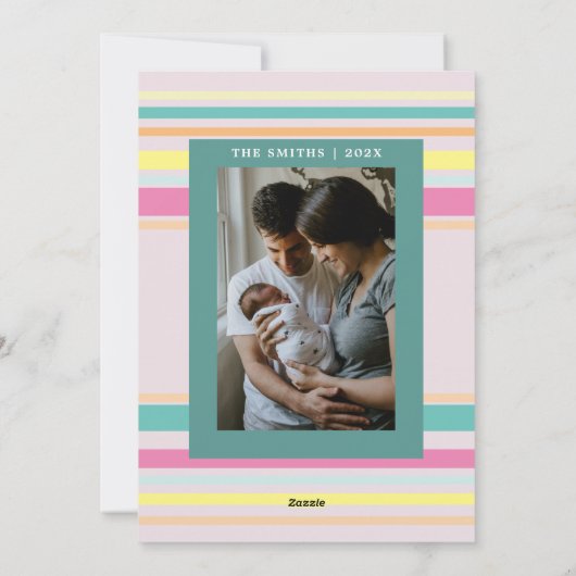 明るいメリーピンクのクリスマス・ホリデー・カード シーズンカード (裏面)