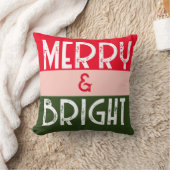 明るいメリーピンクグリーンレトロクリスマス クッション (ブランケット)