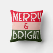 明るいメリーピンクグリーンレトロクリスマス クッション (裏面)