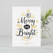 明るいメリーファミリカスタム名メッセージクリスマス 箔シーズンカード (立ち正面)