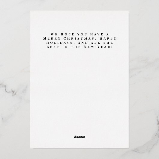 明るいメリーファミリカスタム名メッセージクリスマス 箔シーズンカード (裏面)