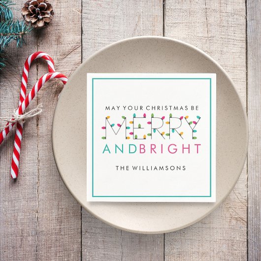 明るいメリーフェスティバルのクリスマスツリー灯 スタンダードカクテルナプキン