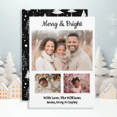明るいメリーフェスティバルの家族の写真クリスマス シーズンカード