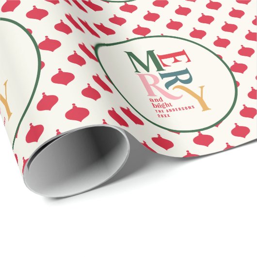明るいメリーフェスティバルカラフルクリスマス ラッピングペーパー (ロールコーナー)