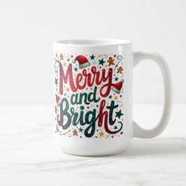 明るいメリーフェスティバルカラフルレトロタイポグラフィ コーヒーマグカップ
