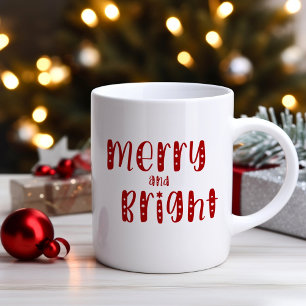 明るいメリーフェスティバルクリスマスレッド コーヒーマグカップ