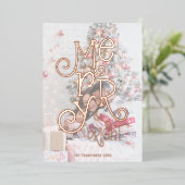 明るいメリーフォトオーバーレイクリスマスラグジュアリー 箔シーズンカード (立ち正面)