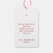 明るいメリーフォトオーバーレイベリーレッドクリスマス ギフトタグ (裏面)