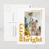 明るいメリーフォトクシンプルリスマス ポストカード (正面/裏面)