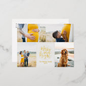 明るいメリーフォトクリスマスフォイルのホリデーポスト 箔シーズンポストカード (正面/裏面)