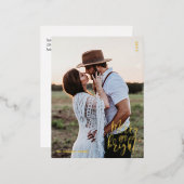 明るいメリーフォトクリスマスフォイルのホリデーポスト 箔シーズンポストカード (正面/裏面)