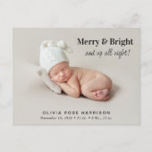 明るいメリーフォトクリスマス誕生 案内ポストカード (正面)