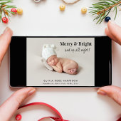 明るいメリーフォトクリスマス誕生 案内状