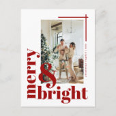 明るいメリーフォトマシンプルルーンのクリスマス ポストカード (正面)