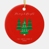 明るいメリーフォトレモダンッドサークルオーナメント セラミックオーナメント (正面)