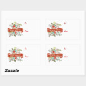 明るいメリーフローラホリモダンーラベルステッカー 長方形シール (シート)