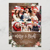 明るいメリーフローラ4素朴写真クリスマス シーズンカード (正面/裏面)