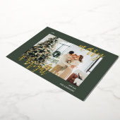 明るいメリーブラシスクリプトのフォトグリーン 箔シーズンカード (回転した状態)