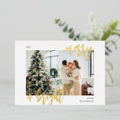 明るいメリーブラシスクリプトの写真 箔シーズンカード (立ち正面)