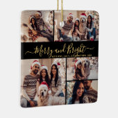 明るいメリーブラック金ゴールド5写真クリスマス セラミックオーナメント (右)