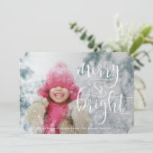 明るいメリーホワイトオーバーレイのホリデーフォト シーズンカード (スタンド正面)