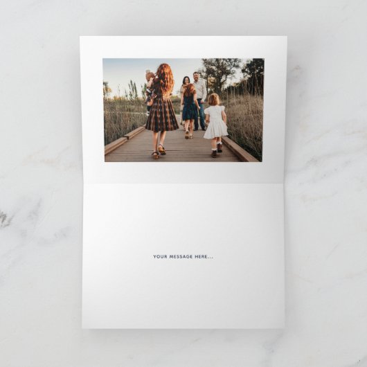 +明るいメリーマーキー用グリーティングカード – 青 招待状 (内部)