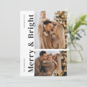 明るいメリーミニマモダンリストのクリスマス写真 シーズンカード (スタンド正面)