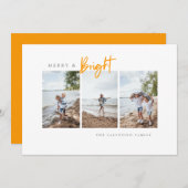 明るいメリーミニマモダンリスト写真 シーズンカード (正面/裏面)