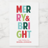 明るいメリーミニワカラフルインボトルラベル ワインラベル (シングルラベル)