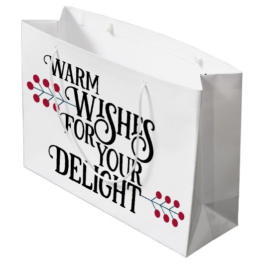 明るいメリーメッセーパーソナライズされたジ ラージペーパーバッグ (裏面アングル)