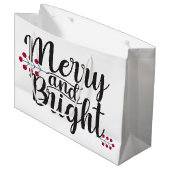 明るいメリーメッセーパーソナライズされたジ ラージペーパーバッグ (正面アングル)