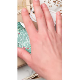 明るいメリーメリークリスマスのホリーフローラアドレス ラウンドシール