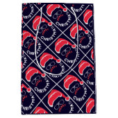 明るいメリーメリークリスマスサンタクロース ミディアムペーパーバッグ (正面)