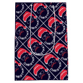 明るいメリーメリークリスマスサンタクロース ミディアムペーパーバッグ (裏面)