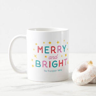 明るいメリーレトロの名カラフル前クリスマス・マグ コーヒーマグカップ