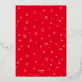 明るいメリーレトロの縦写真クリスマス 箔シーズンカード (裏面)