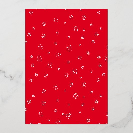 明るいメリーレトロの縦写真クリスマス 箔シーズンカード (裏面)