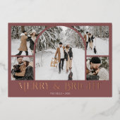 明るいメリーレトロアーチ写真コラージュ 箔シーズンカード (正面)